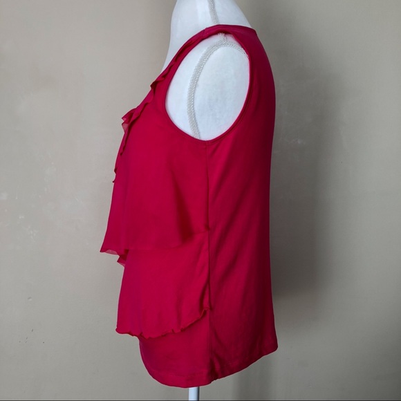 Ann Taylor LOFT Pink Layered Ruffle Top - Picture 8 of 8